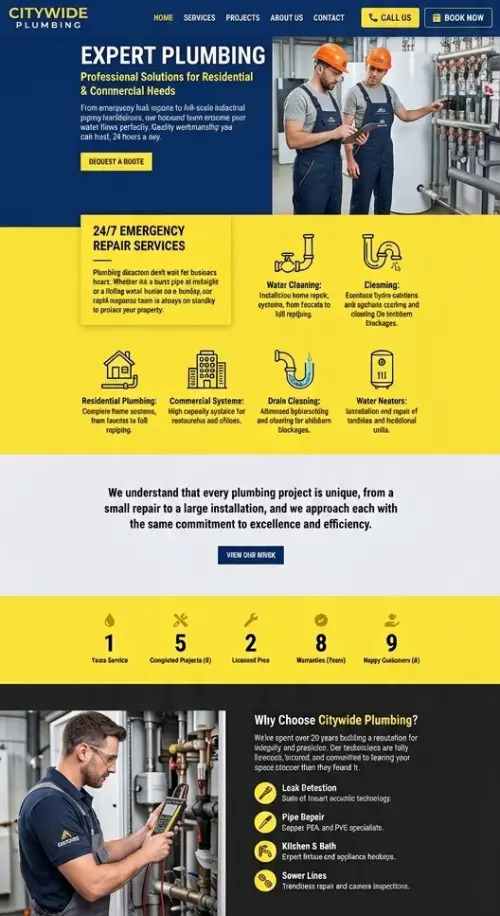 plumber website redesign