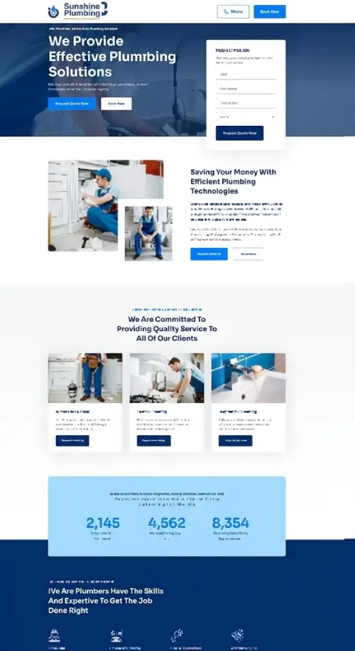 new plumber websites for $0 upfront