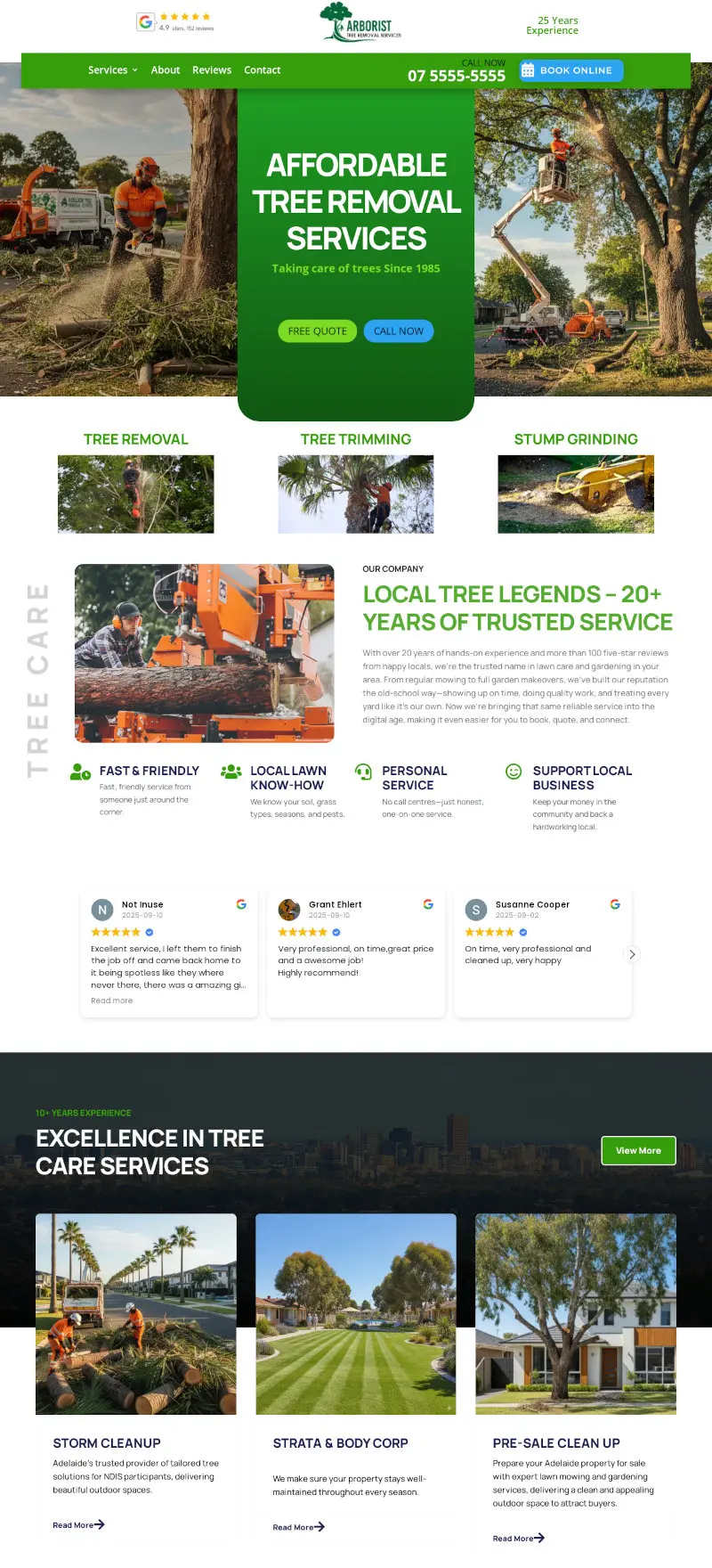 arborist website design